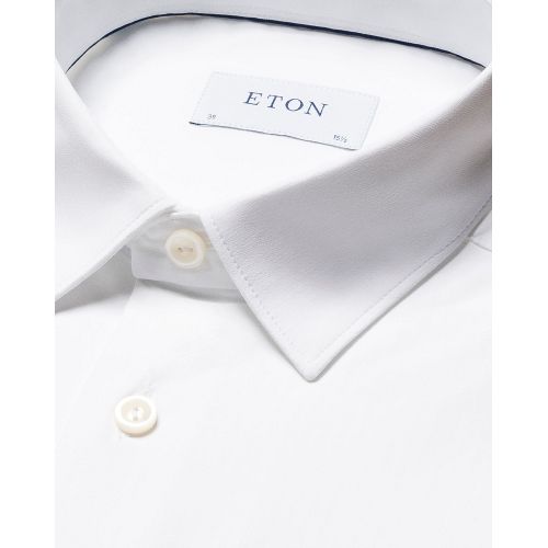 Eton Slim Fit - White Herringbone Four-Way Stretch Shirt