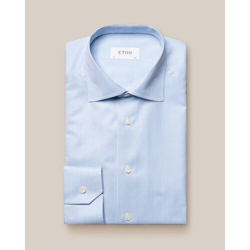 Eton Slim Fit - Light blue Bengal Striped Signature Oxford Shirt