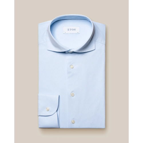 Eton Slim Fit - Light Blue 4-way stretch - Wide spread