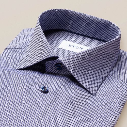 Navy Dobby Shirt – Cut Away Collar