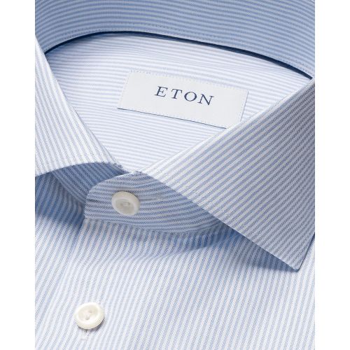 Eton Contemporary Fit - Light blue Striped Signature Oxford Shirt