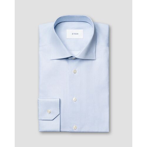 Eton Contemporary Fit - Light blue Semi-Solid Twill Shirt